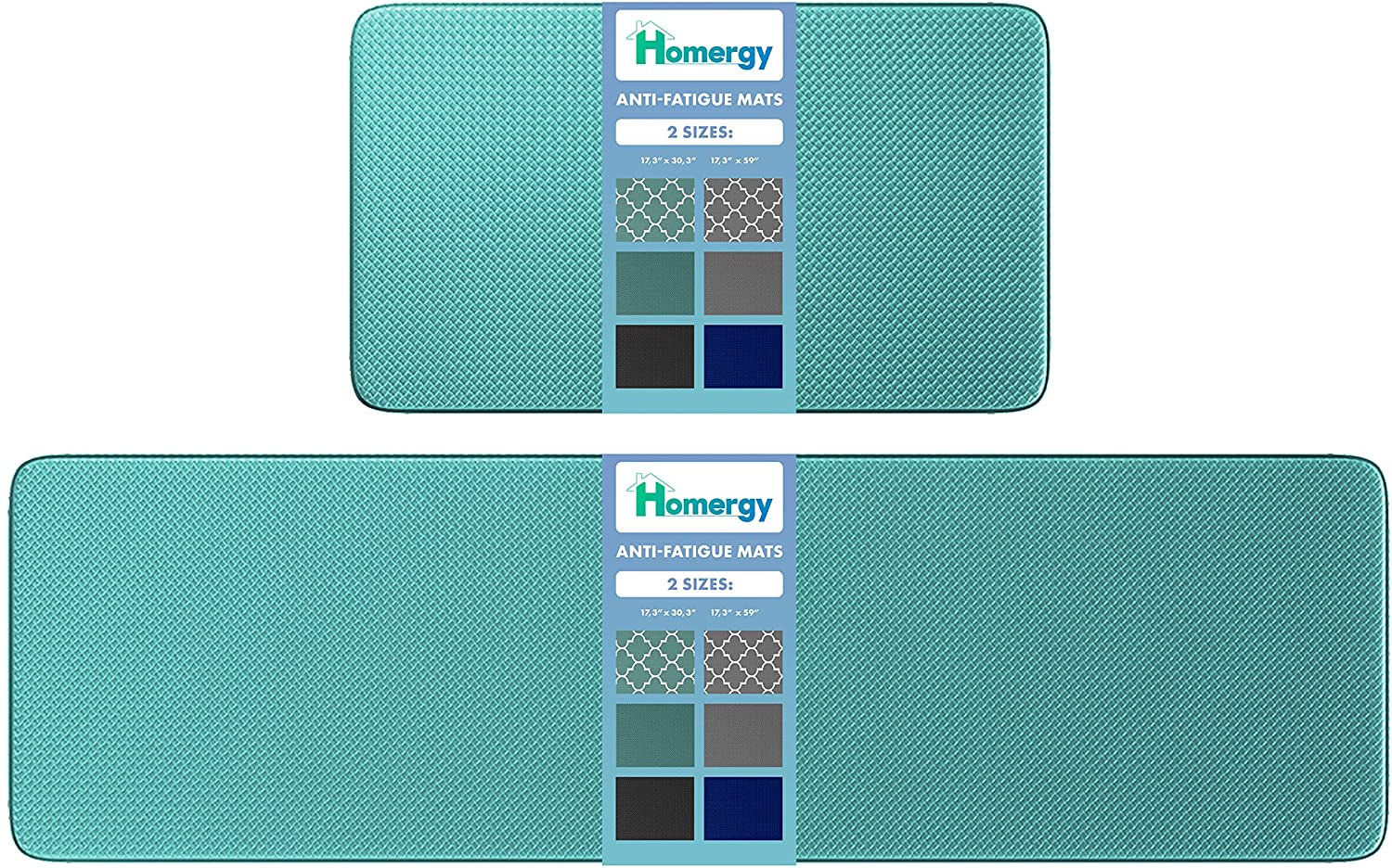Homergy Anti Fatigue Kitchen Mat in Teal